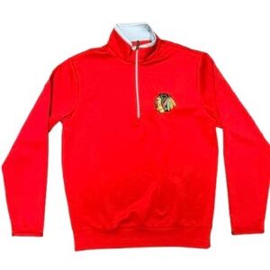 Antigua Chicago Blackhawks Red 1/4 Zip Pullover Performance Top Size M